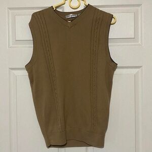 Cypress Links Brown Medium 100% Cotton Golf Knit Sweater Vest